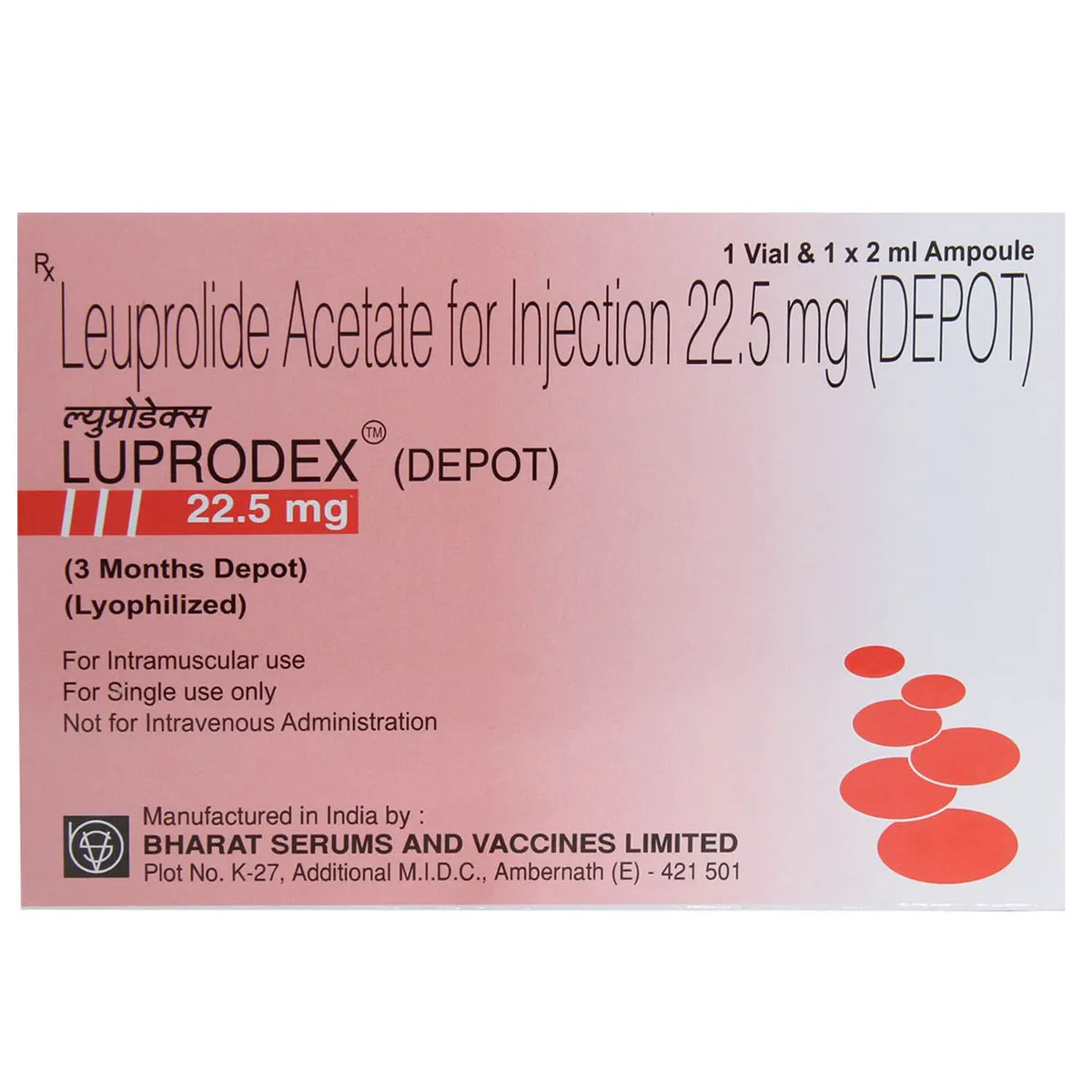 Luprodex 22.50 mg (Leuprolide) 1 luprodex 22.5